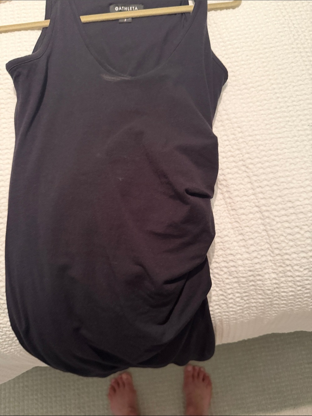 Athleta Black Sleeveless Midi Dress with Side Ruching Detail - Picture 4 of 4